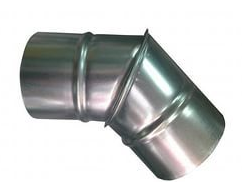 Колено (угол/отвод) D 140 мм 45 градусов оцинкованная сталь